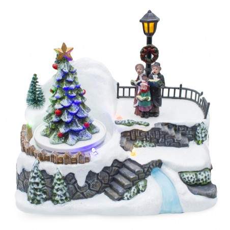 361005 Paisaje Pueblo Navideño iluminación Música Y Movimiento 18x13x16Cm