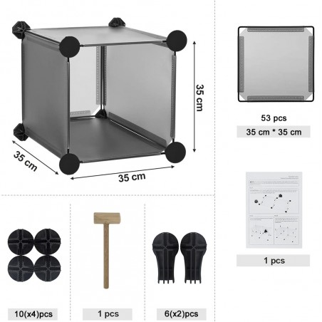 Estante modular de almacenamiento estantería de cubos en PVC 53 piezas modulares