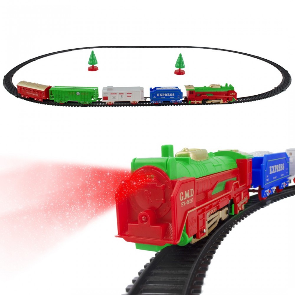 258050 Tren de Navidad 21 piezas Movimiento a pilas Decoración del árbol navidad