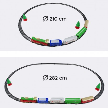 258050 Tren de Navidad 21 piezas Movimiento a pilas Decoración del árbol navidad