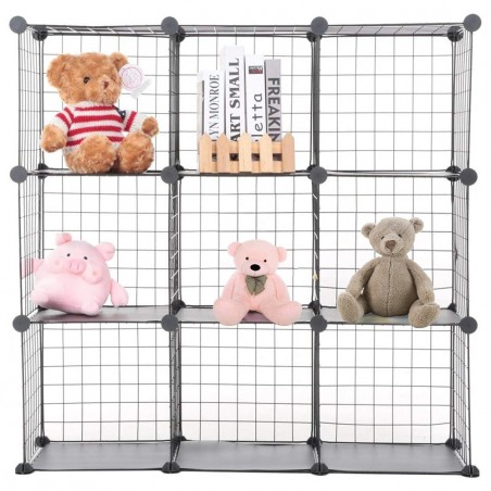 Estantería modular de malla metálica de 24 piezas estantería en forma de cubos