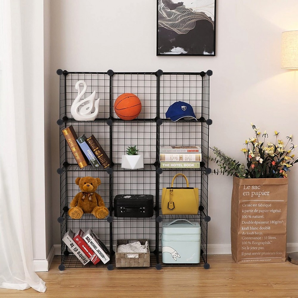 Estantería modular de malla metálica de 24...