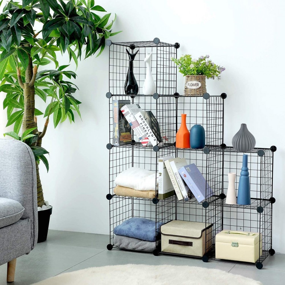 Estantería modular de malla metálica de 24...