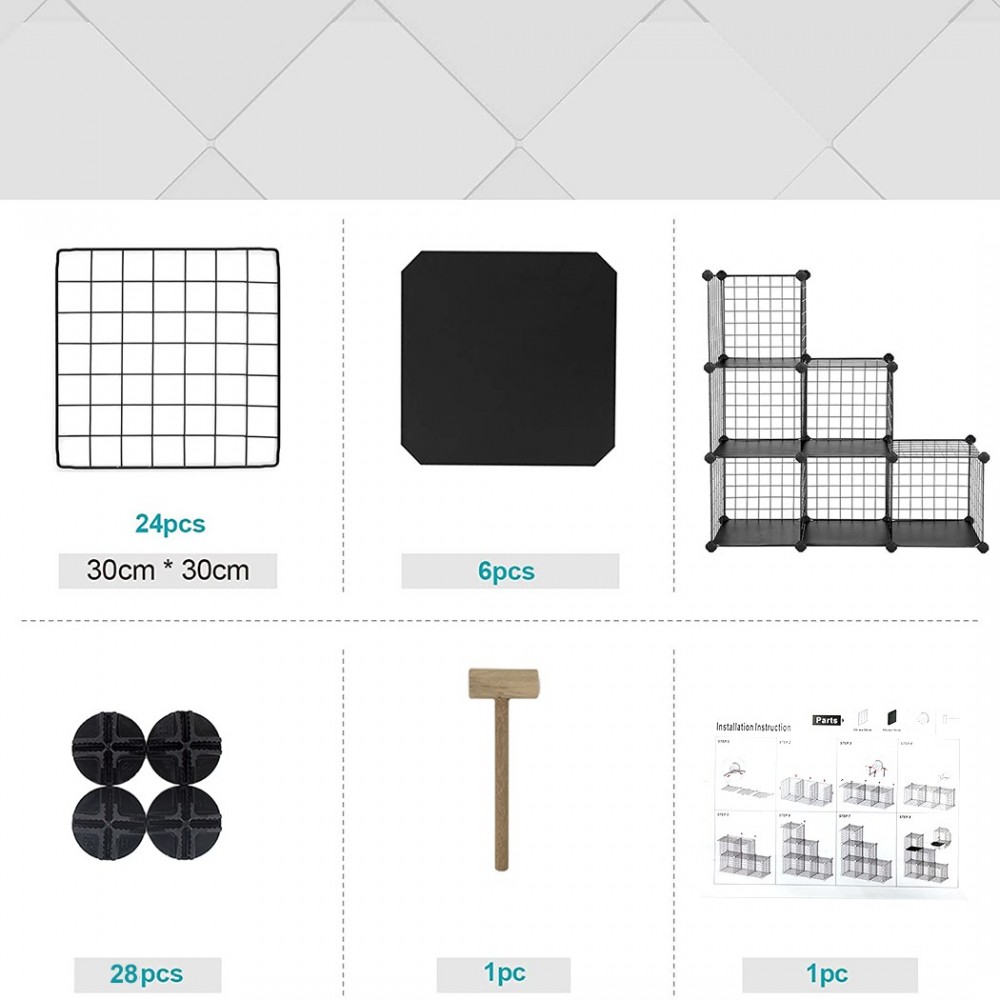 Estantería modular de malla metálica de 24...