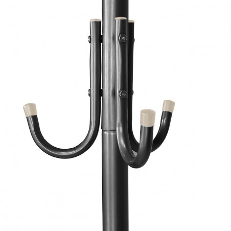 Perchero en metal negro para el hogar con 11 ganchos y 171 cm de altura