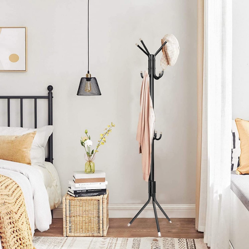 Perchero en metal negro para el hogar con 11...