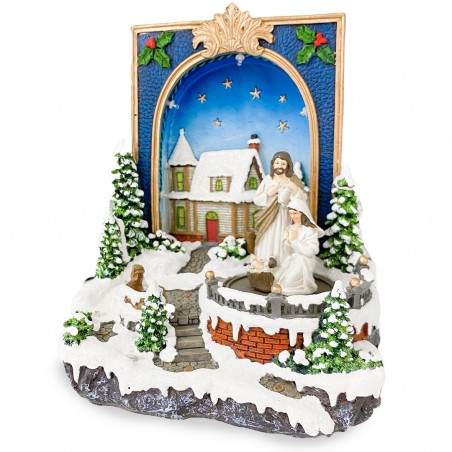 361020 Libro de Belén Pueblo de Navidad Luces Sonidos y Movimiento 19x15x21 cm