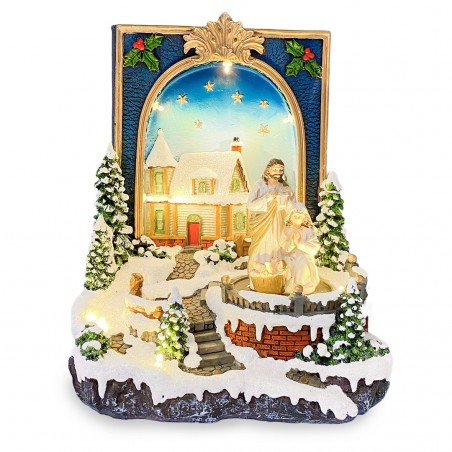 361020 Libro de Belén Pueblo de Navidad Luces Sonidos y Movimiento 19x15x21 cm