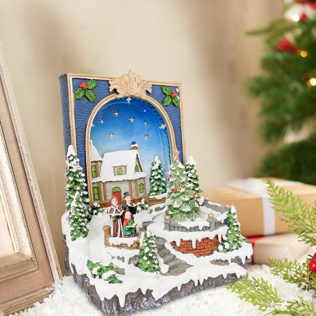 361021 Libro del árbol de Navidad Luces Sonidos Movimiento 19x15x21 cm
