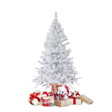Árbol de Navidad blanco 120 cm Ramas plegables y abeto artificial