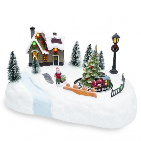 361041 Carrusel de paisaje Navidad Luces Sonidos y Movimiento 20x20x16 cm