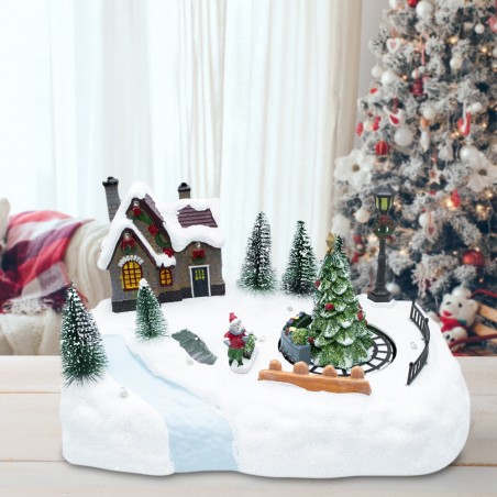 361041 Carrusel de paisaje Navidad Luces Sonidos y Movimiento 20x20x16 cm