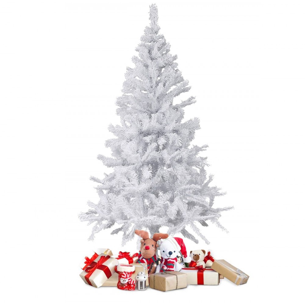 Árbol de Navidad blanco 180 cm Ramas plegables...