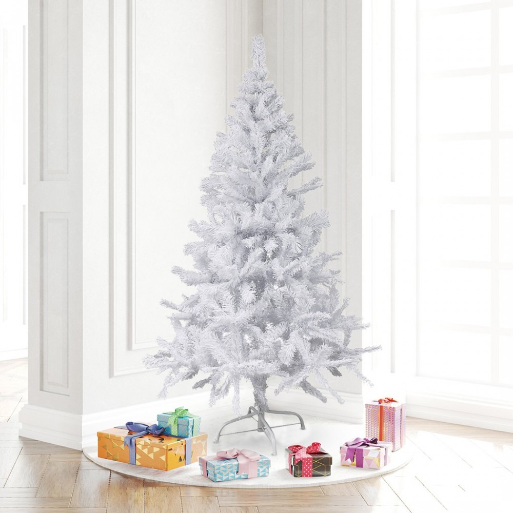 Árbol de Navidad blanco 180 cm Ramas plegables...