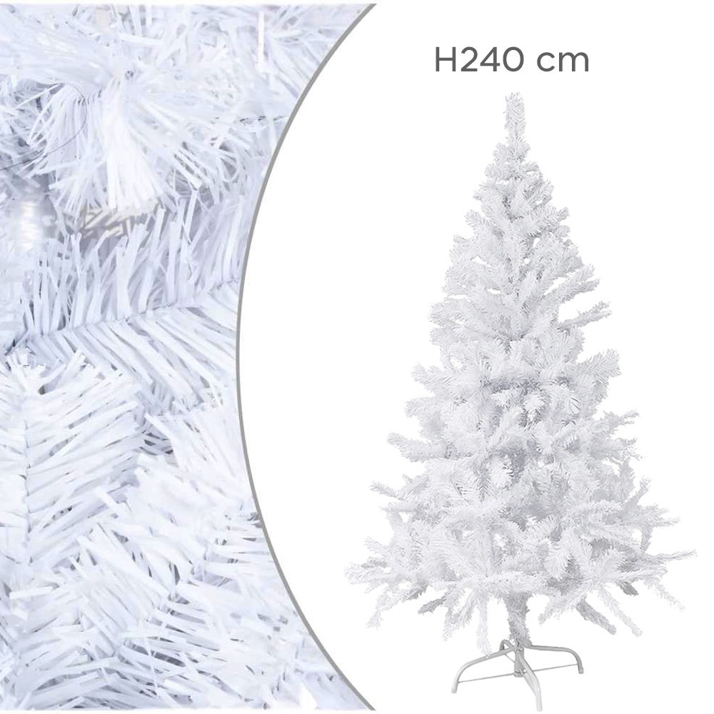 Árbol de Navidad blanco 240 cm Abeto artificial...