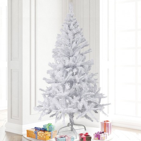 Árbol de Navidad blanco 240 cm Abeto artificial con ramas plegables