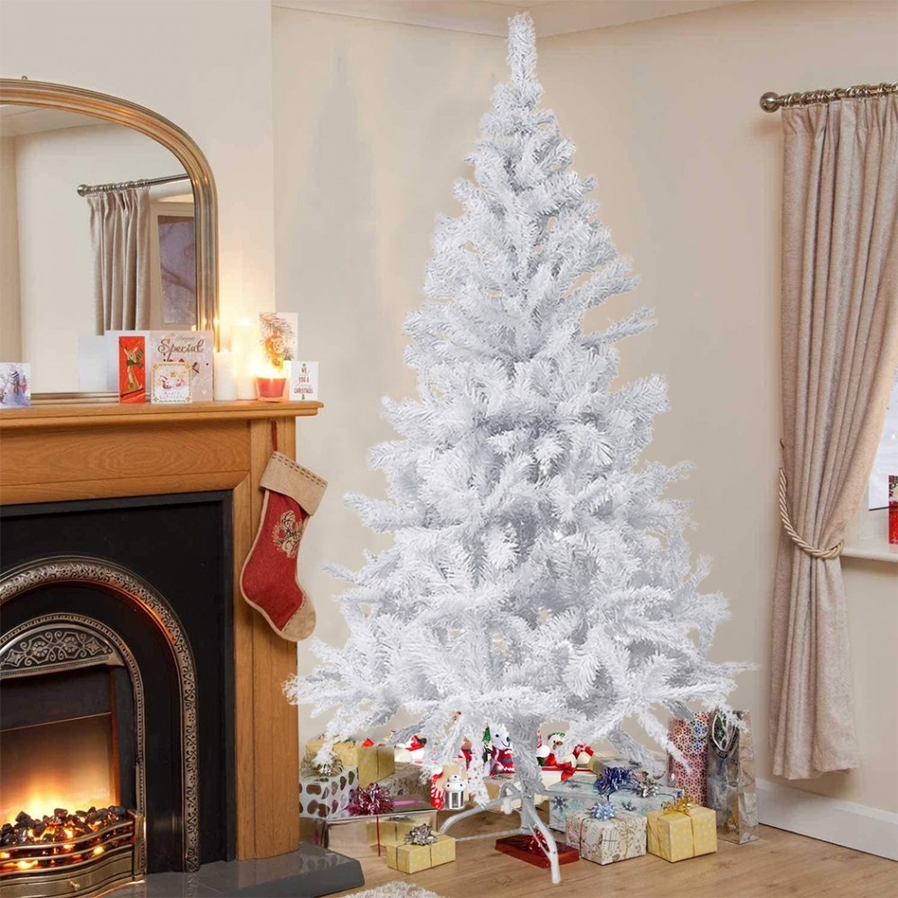 Árbol de Navidad blanco 240 cm Abeto artificial...