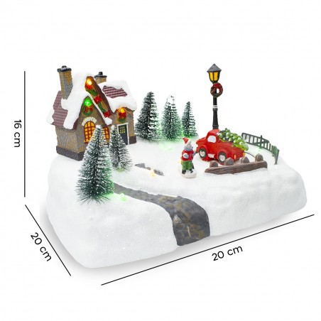 361042 Carrusel de paisaje Navidad Luces Sonidos y Movimiento 20x20x16 cm