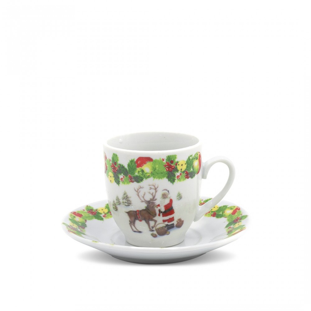 Juego de 6 tazas de café y platillos de...