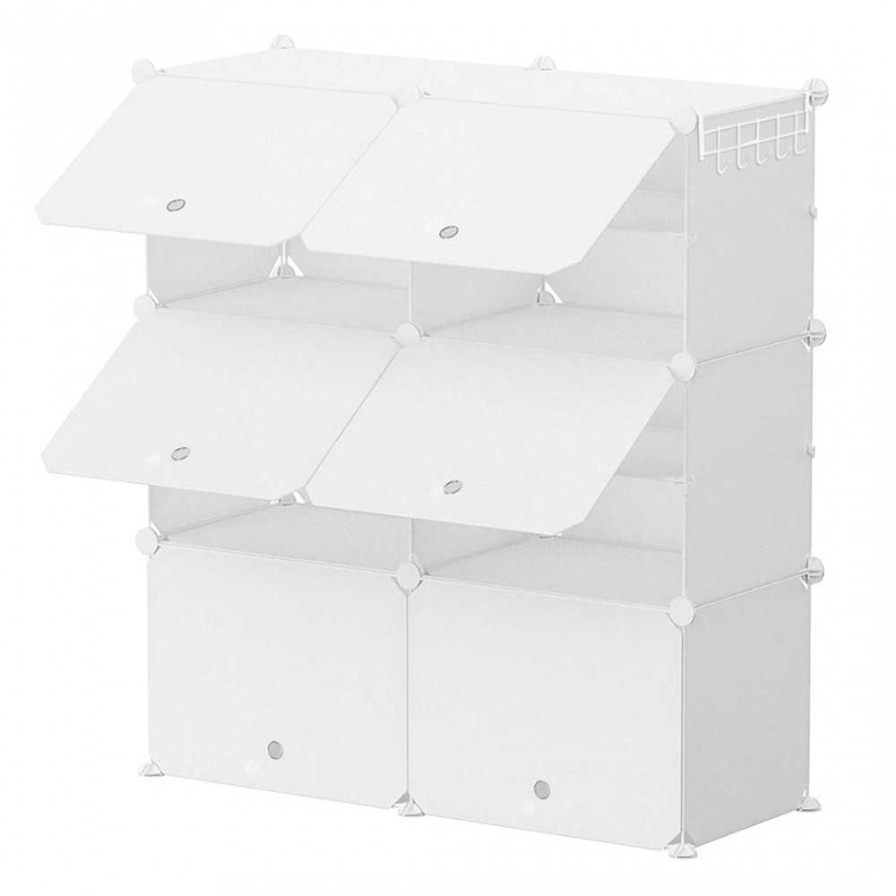 Armario de estantes modular de PVC Blanco almacenamiento modular ahorra espacio