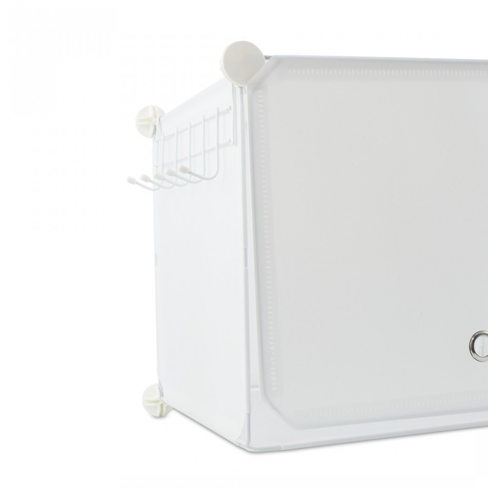 Armario de estantes modular de PVC Blanco...