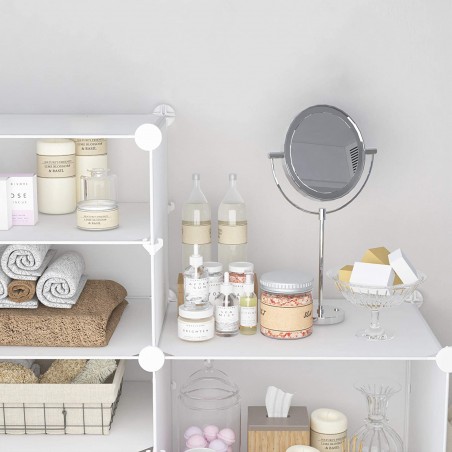 Armario de estantes modular de PVC Blanco almacenamiento modular ahorra espacio