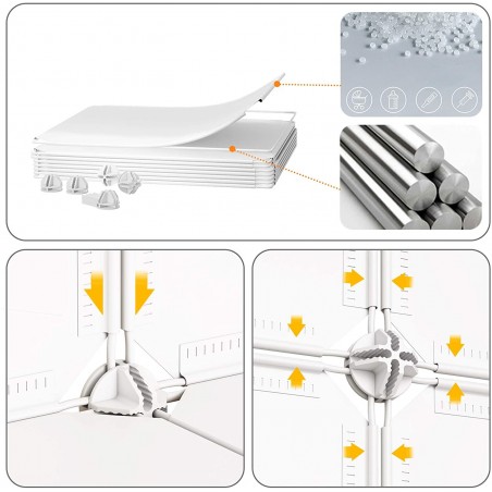 Armario de estantes modular de PVC Blanco almacenamiento modular ahorra espacio