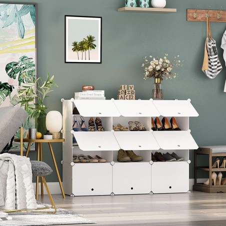 Armario de estantes modular de PVC Blanco almacenamiento modular ahorra espacio