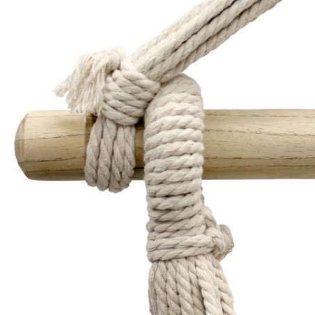 Hamaca de algodón suspendida CRUDO Soporte de madera, mecedora de Jardín