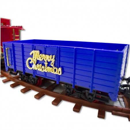 258108 Tren para árbol de Navidad a pilas con luces y sonidos 36 piezas 80x19 cm