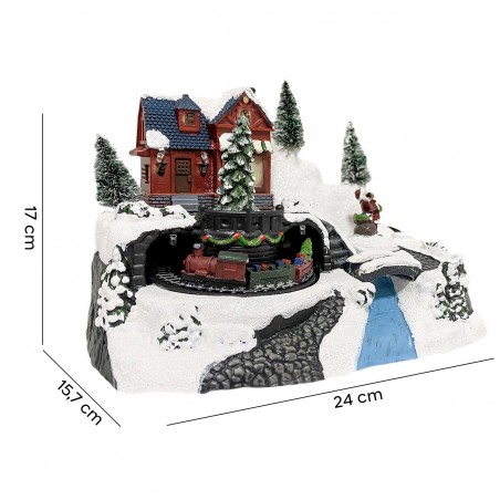 243009 Carrusel de navidad - Tren con Luces Sonidos y Movimiento 24x16x17 cm