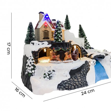 243011 Carrusel de navidad - Trineo con Luces Sonidos y Movimiento 24x16x17 cm