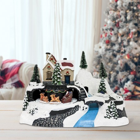 243011 Carrusel de navidad - Trineo con Luces Sonidos y Movimiento 24x16x17 cm