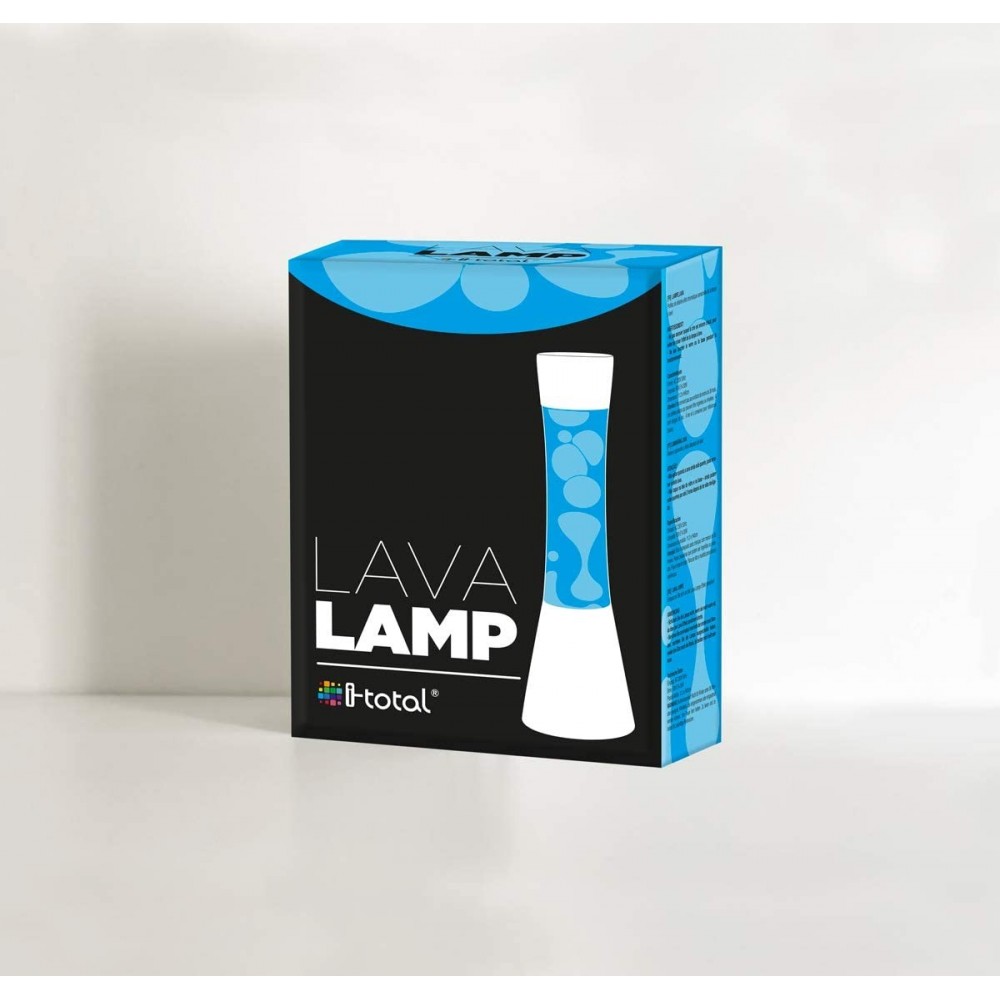 XL1773 Lámpara de lava 40 cm base plata y azul...