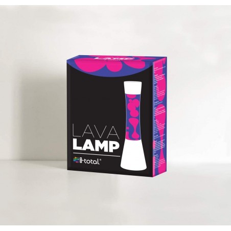 XL1772 Lámpara de lava 40 cm base plata, Magma púrpura y Rosa Diseño Moderno