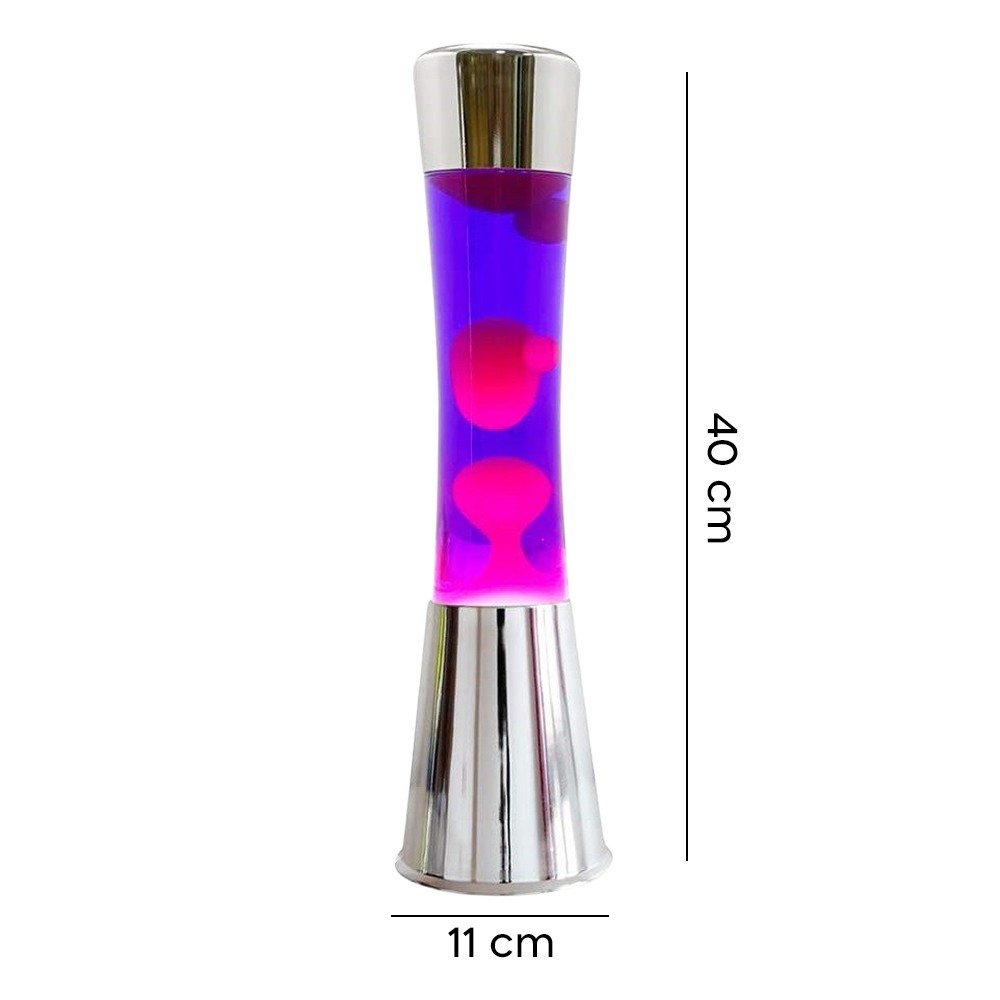XL1772 Lámpara de lava 40 cm base plata, Magma...
