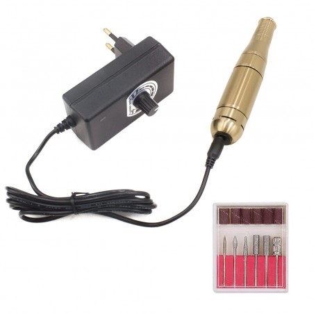 Maletín con fresa profesional 26000 revoluciones y kit con 12 brocas de repuesto