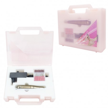 Maletín con fresa profesional 26000 revoluciones y kit con 12 brocas de repuesto