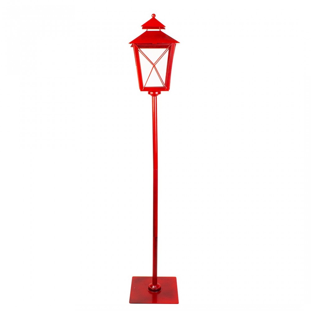 744013 Lámpara de Navidad roja Decoración de metal y cristal H106x18.5x18.5 C