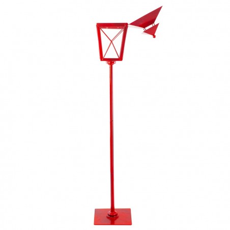 744013 Lámpara de Navidad roja Decoración de metal y cristal H106x18.5x18.5 C