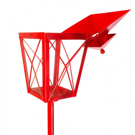 744013 Lámpara de Navidad roja Decoración de metal y cristal H106x18.5x18.5 C