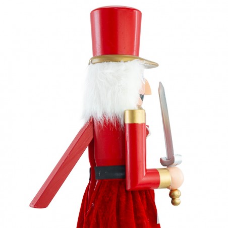 392028 Soldado Cascanueces decoración navideña con Vestido Rojo y Espada 80 cm