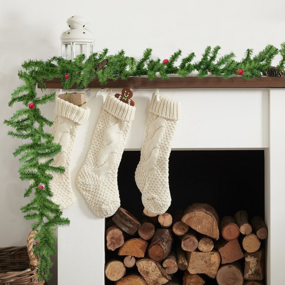 245009 Guirnalda navideña ramas de árbol con...