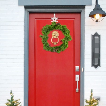 245008 Guirnalda redonda para puertas con bayas y piñas Decoración navideña