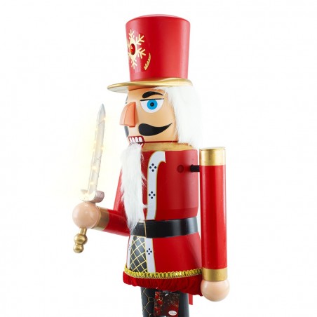 392047 Soldado Cascanueces decoración navidad 160cm Música, Luces y Movimiento