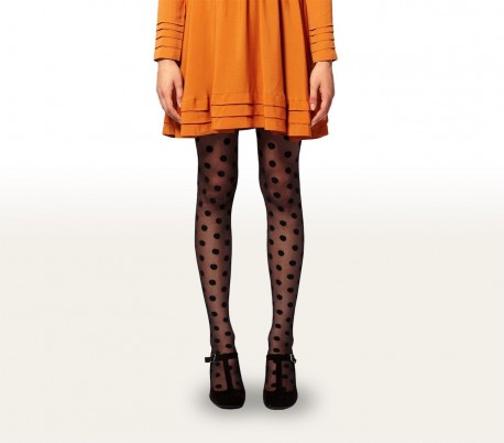 Medias para mujer en color negro y lunares mod. PANTHYHOSE