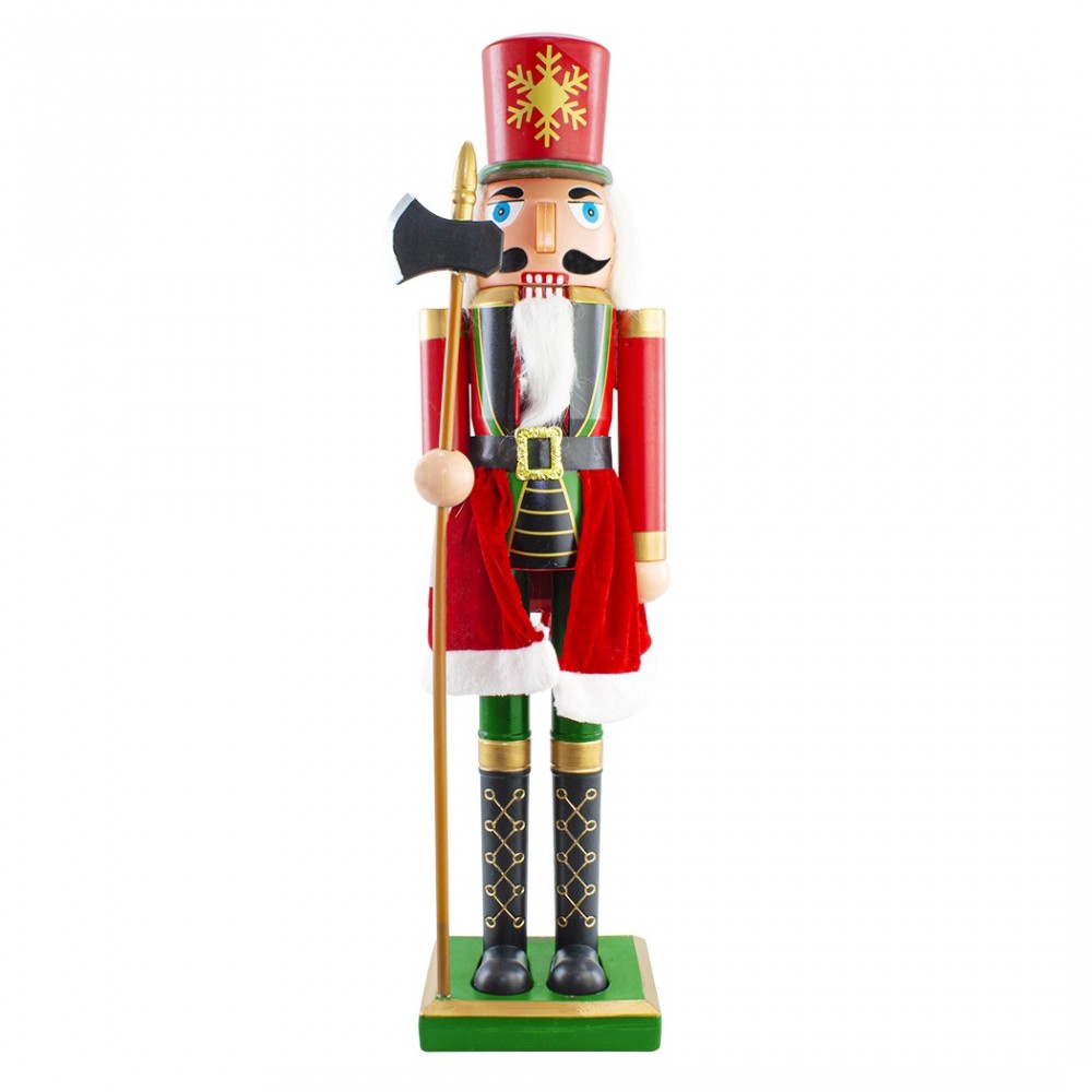 392049 Soldado Cascanueces para decoración de navidad 80H Rojo y verde con hacha