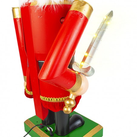 392045 Soldado Cascanueces decoración de navidad 110 cm Sonido, Luz y Movimiento