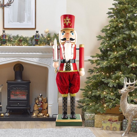 392045 Soldado Cascanueces decoración de navidad 110 cm Sonido, Luz y Movimiento