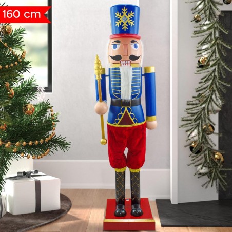 392048 Soldado Cascanueces Gigante Azul 160 Cm con Música, Luces y Movimiento